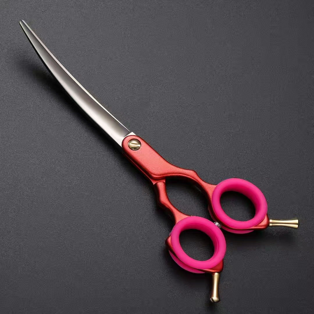 6.5" Dog Grooming Curved Scissors 4 Colors